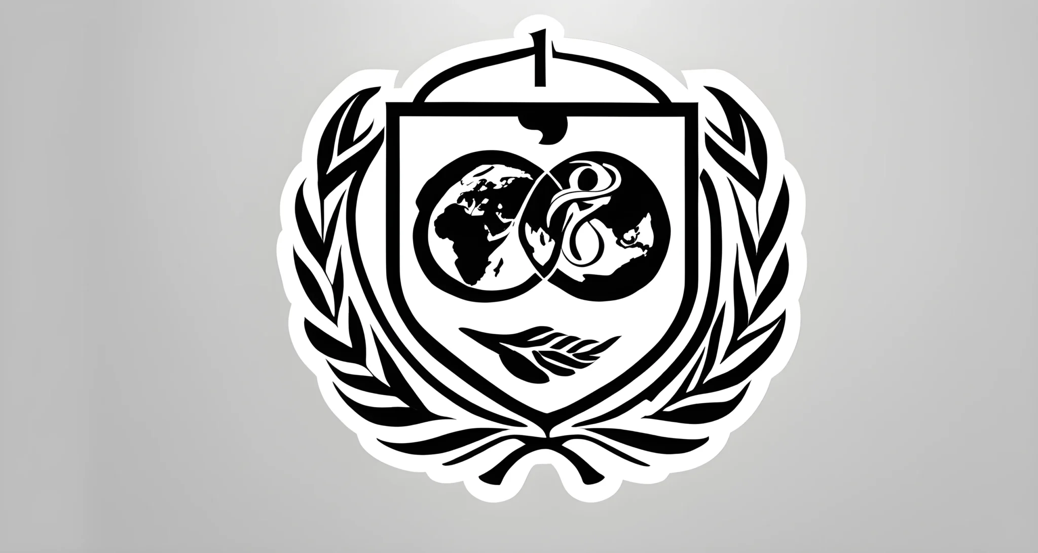 The image features the official logo of the International Monetary Fund, including a balanced scale and a laurel branch.