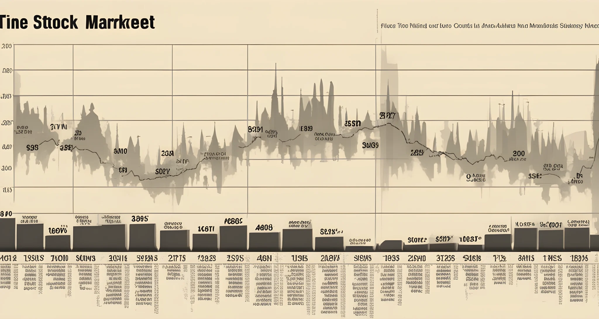 The image shows a chronological timeline of major stock market crashes throughout history.